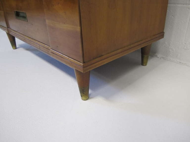 Mid-Century Modern Gorgeous John Widdicomb Asian Influenced Tall Dresser Mid-century Modern For Sale