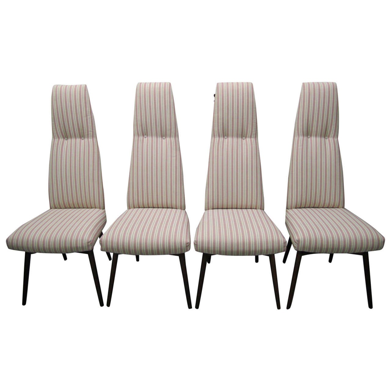 Four Adrian Pearsall High Back Dining Chairs by Craft Associates, Mid