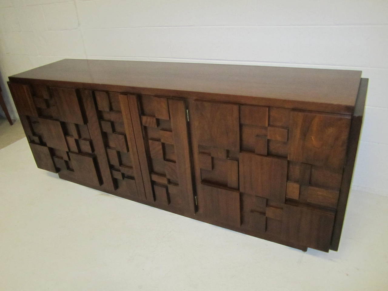 Gorgeous Pair of Paul Evans Inspired Brutalist Mosaic Nightstands from Lane 3