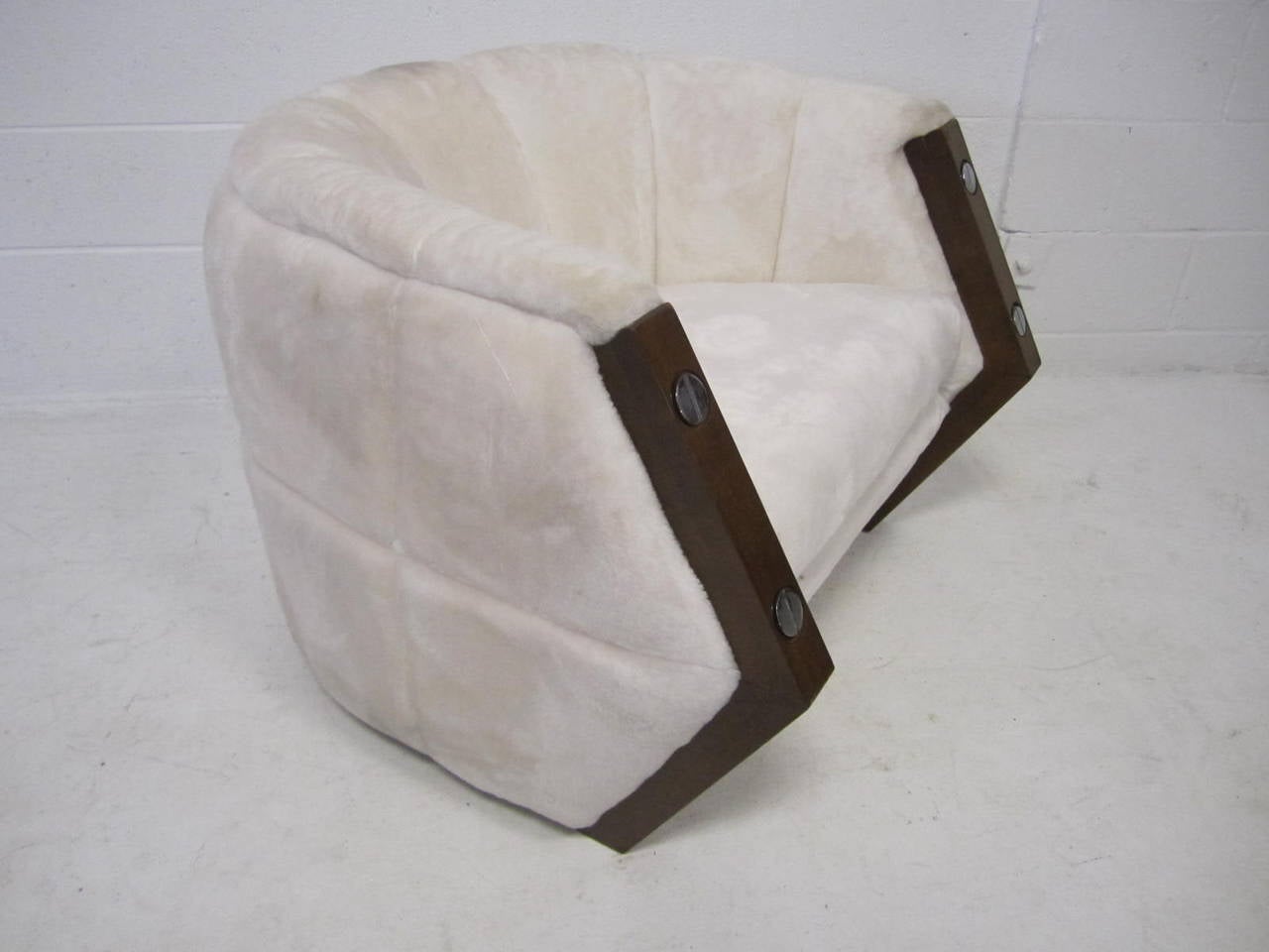 Mid-Century Modern Outrageous Adrian Pearsall Walnut and Chrome Bolt Chair