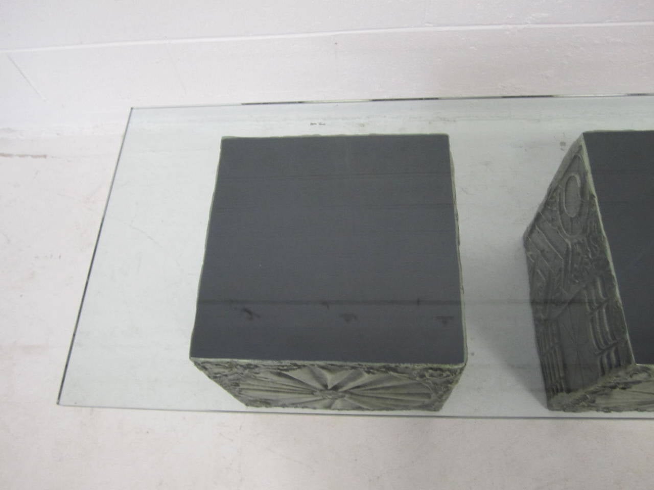 Epoxy Resin Adrian Pearsall Brutalist, Double Cube, Mid-Century Modern Coffee Table
