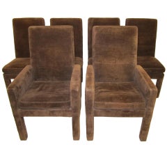 milo baughman dining chairs Gorgeous 6 Signed Milo Baughman Parsons Dining Chairs Mid-century Mod
