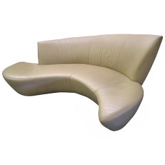 Fabulous Sculptural Modern Vladimir Kagan Leather Bilbao Sofa Mid-century