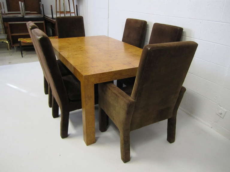 Late 20th Century Lovely Milo Baughman Burl Olivewood Dining Table Mid-century Modern