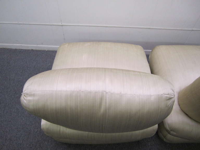 Sumptuous Set of 4 Angelo Donghia Harem Pillow Slipper Chairs Hollywood Regency 2