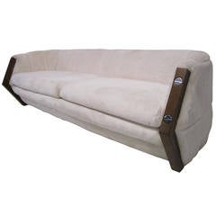 Retro Outrageous Adrian Pearsall Walnut and Chrome Bolt Sofa Mid-century Modern