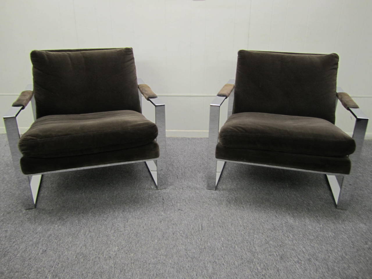 milo baughman chrome chairs