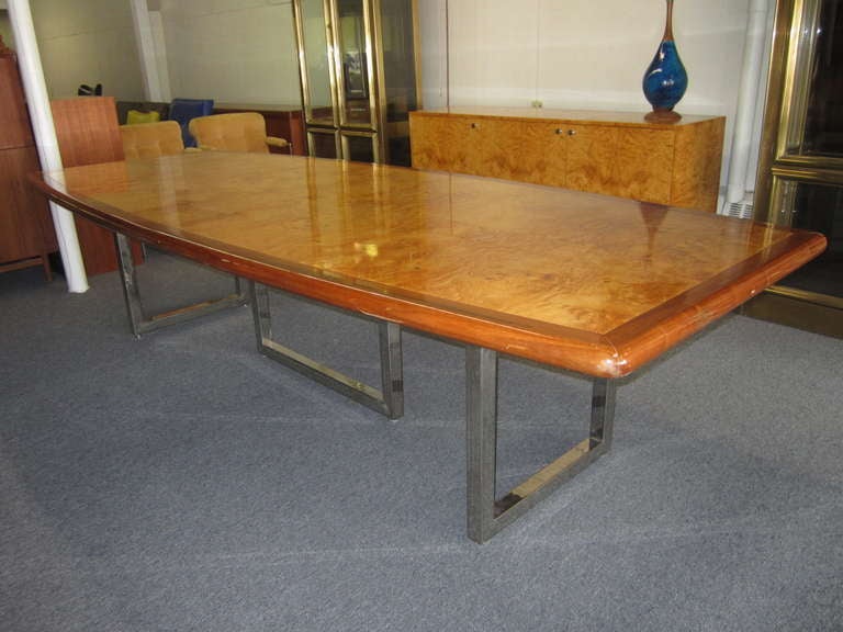 OUTRAGEOUS MILO BAUGHMAN PACE COLLECTION LONG DINING DINING TABLE.  IF YOU HAVE A HUGE DINING ROOM THIS TABLE IS FOR YOU.  THE TOP IS OVER 120