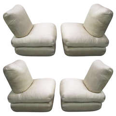 Sumptuous Set of 4 Harem Pillow Slipper Chairs Hollywood Regency Modern 10