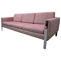 Excellent Milo Baughman Style Chrome Leg Sofa, Mid-Century Modern