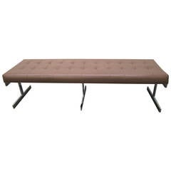 Gorgeous Milo Baughman Style Long Chrome Bench, Mid-Century Modern 11