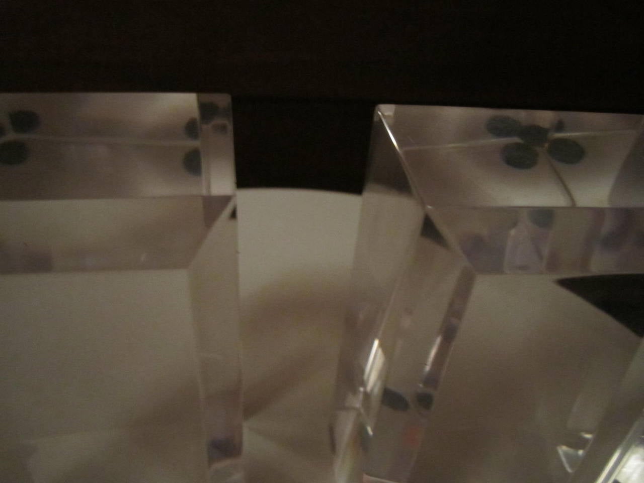 Excellent Pair of Karl Springer Style Lucite Bookends, Mid-Century Modern In Excellent Condition In Pemberton, NJ