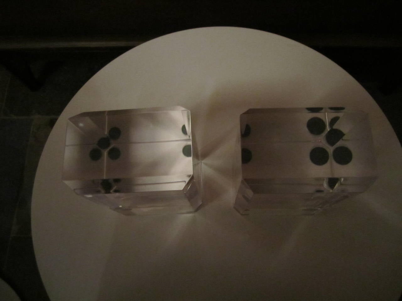 Late 20th Century Excellent Pair of Karl Springer Style Lucite Bookends, Mid-Century Modern