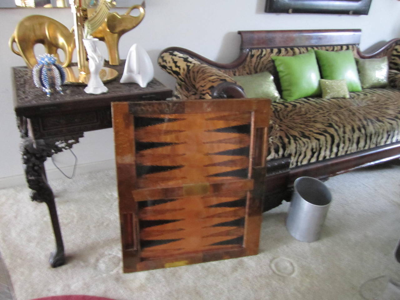 Late 20th Century Fabulous Paul Evans Attributed Patchwork Backgammon Board Mid-Century Modern