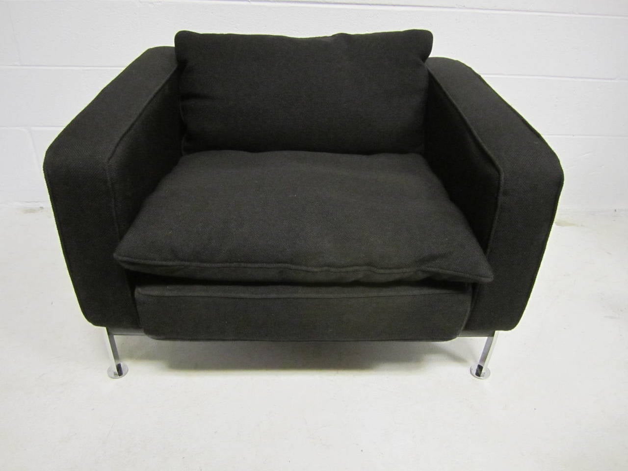 American Robert Haussmann Stendig Upholstery and Steel Lounge Chair, Mid-Century Modern For Sale