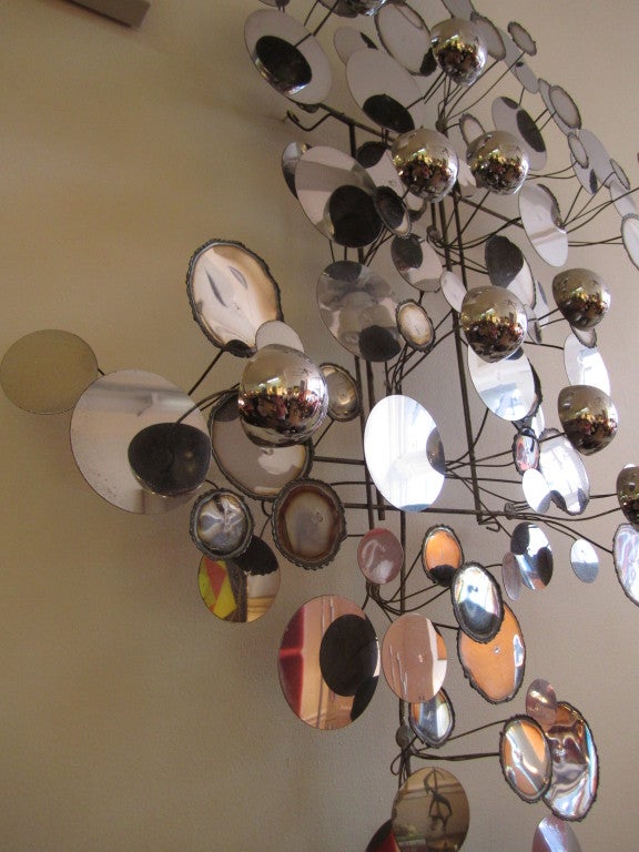 Fabulous Curtis Jere Large Chrome Raindrops Metal Sculpture 6