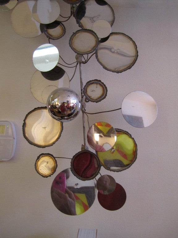 Fabulous Curtis Jere Large Chrome Raindrops Metal Sculpture 1