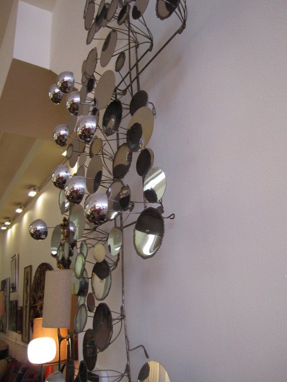 Fabulous Curtis Jere Large Chrome Raindrops Metal Sculpture 5