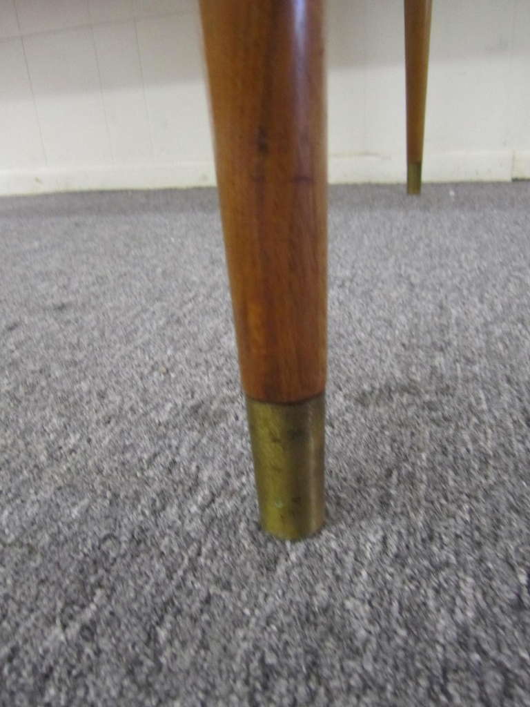 Mid-20th Century J. Stuart Clingman for Widdicomb Walnut Dining Table 3 Leaves Mid-century Modern