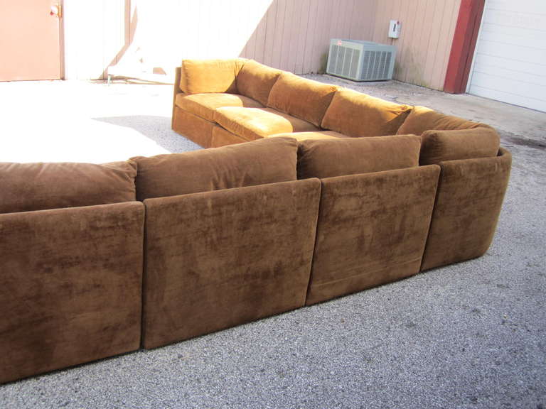 Stunning Milo Baughman Huge Curved Sectional Sofa Mid-century Modern In Good Condition In Pemberton, NJ