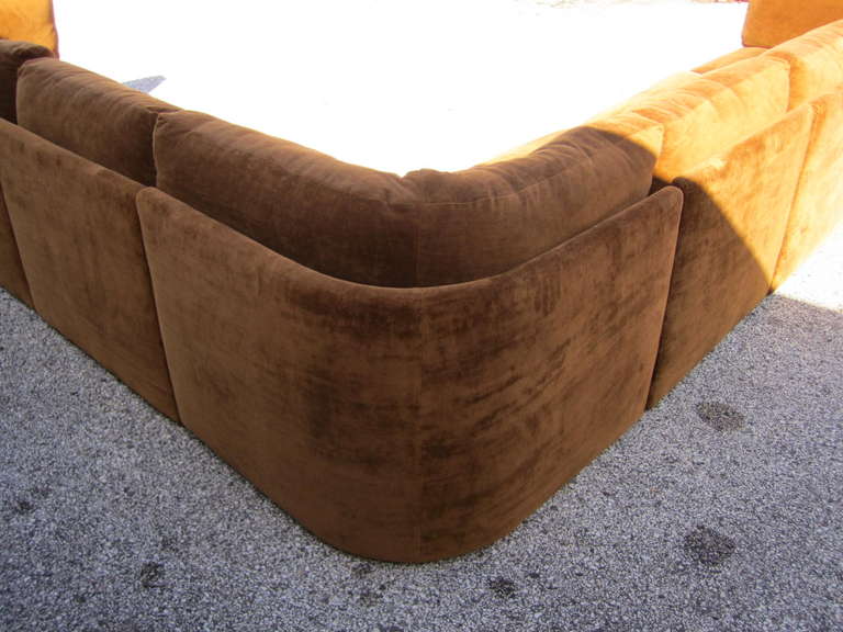 Mid-Century Modern Stunning Milo Baughman Huge Curved Sectional Sofa Mid-century Modern