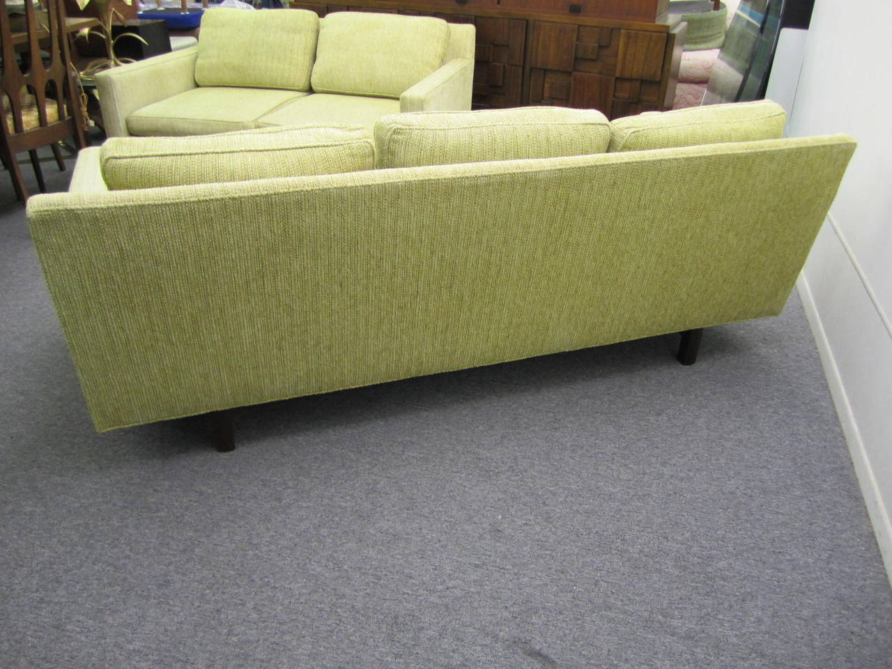 American Stunning Signed Dunbar Three Seater Sofa Mid-Century Modern For Sale