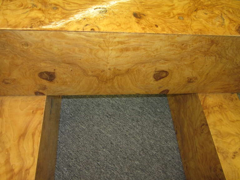 Gorgeous Milo Baughman Tic-Tac-Toe Coffee Table Burled Olivewood In Good Condition In Pemberton, NJ