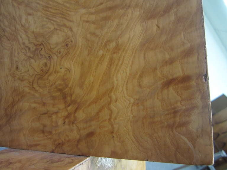 Glass Gorgeous Milo Baughman Tic-Tac-Toe Coffee Table Burled Olivewood
