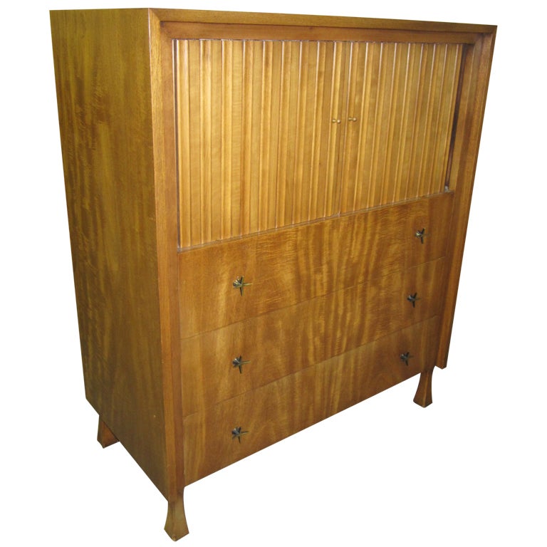Excellent Tall Gany John Widdicomb Gentleman S Chest With Lovely John Widdicomb Tall Dresser With Tamboured Doors
