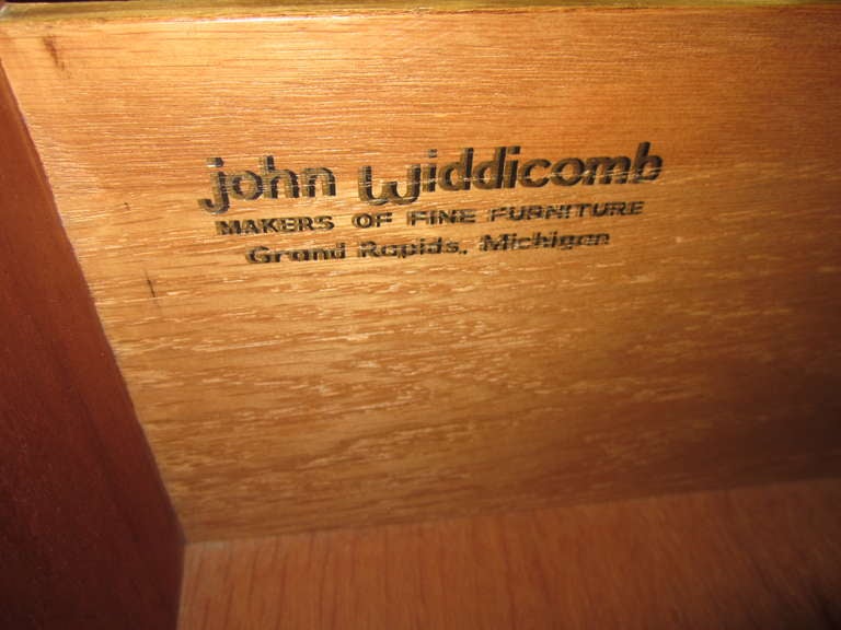 American Lovely John Widdicomb Tall Dresser With Tamboured Doors For Sale