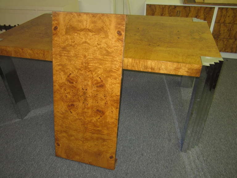 Late 20th Century Fabulous Burled Olivewood Dining Table For Sale
