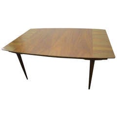 J. Stuart Clingman for Widdicomb Walnut Dining Table 3 Leaves Mid-century Modern