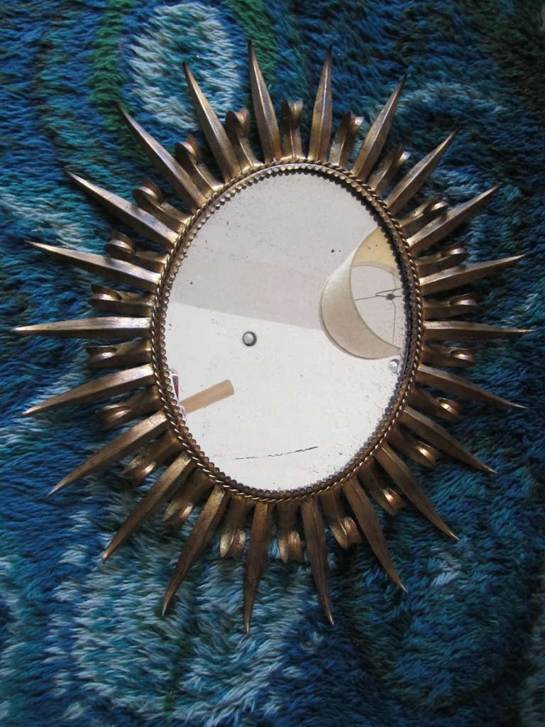 Magnificent Jere Style Eyelash Starburst Gilded Gold Mirror Hollywood Regency For Sale 4