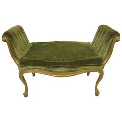 Lovely Hollywood Regency Gold Cabriolet Legs Bench