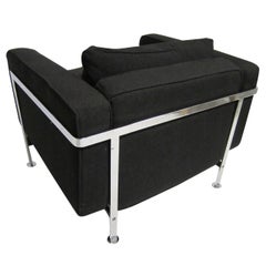 Robert Haussmann Stendig Upholstery and Steel Lounge Chair, Mid-Century Modern Robert Haussmann Stendig Upholstery and Steel Lounge Chair, Mid-Century Modern