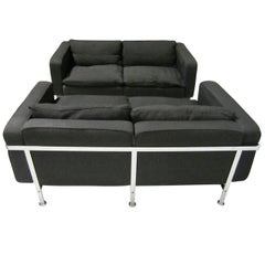 Pair of Loveseats by Robert Haussmann for Stendig, Mid-Century Modern Pair of Loveseats by Robert Haussmann for Stendig, Mid-Century Modern