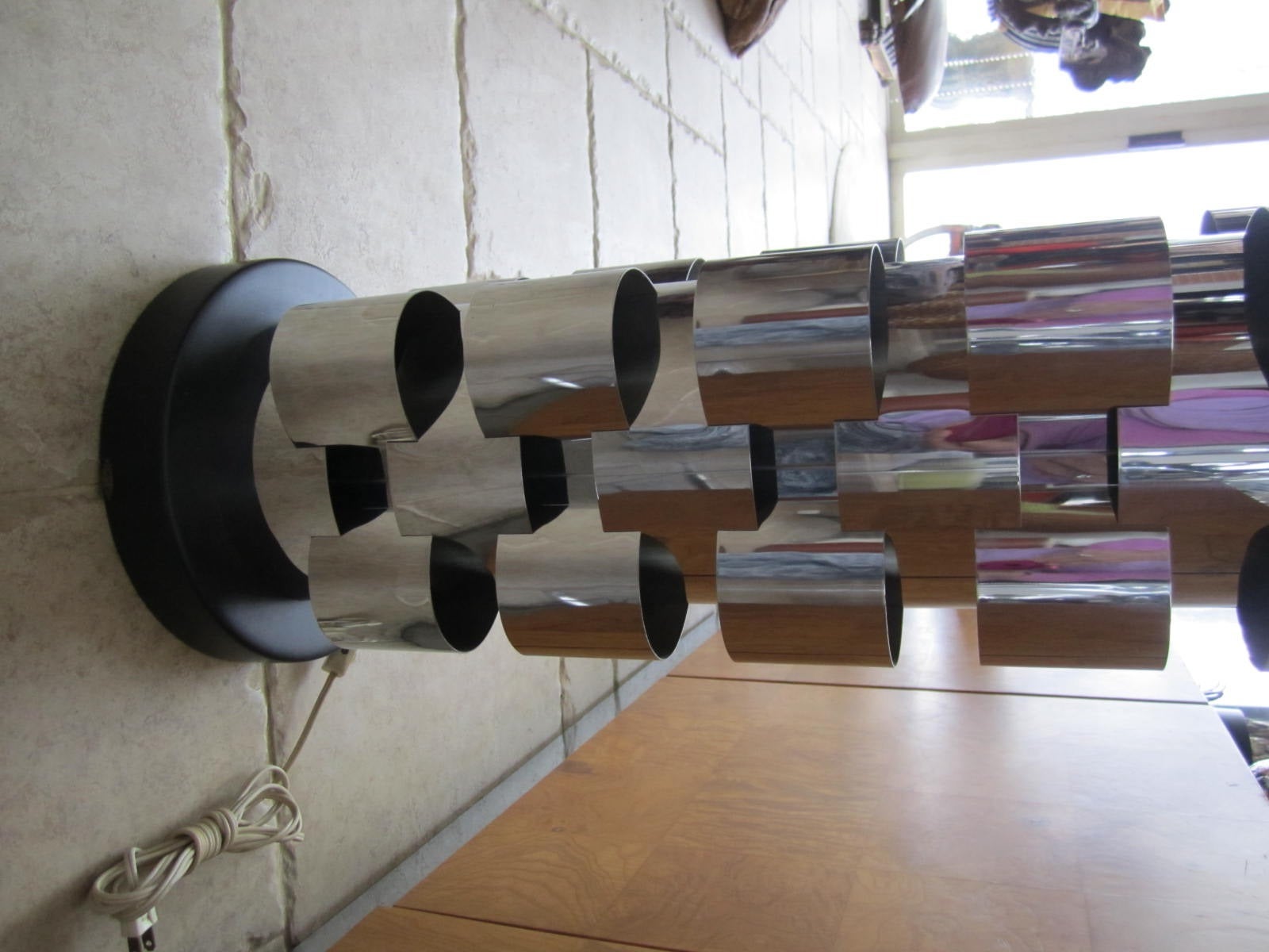 American Signed Curtis Jere Chrome Interplay Skyscraper Floor Lamp