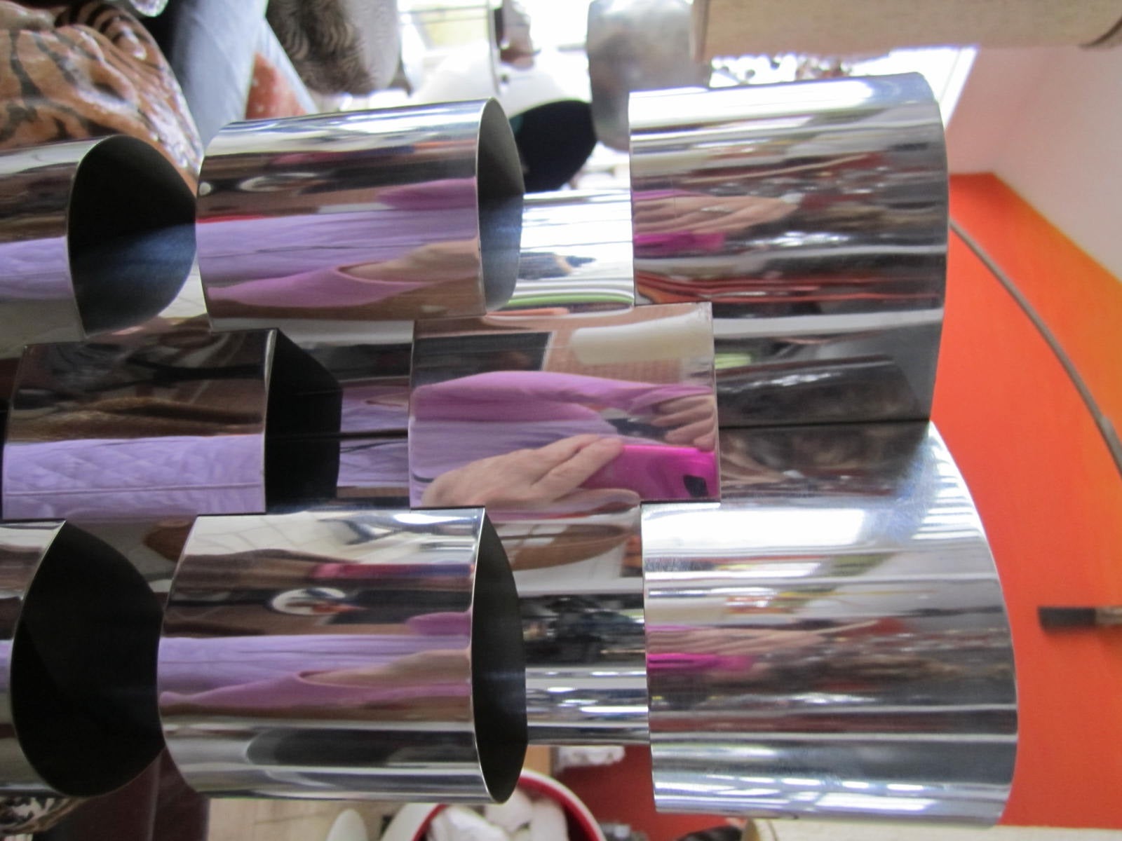 Painted Signed Curtis Jere Chrome Interplay Skyscraper Floor Lamp