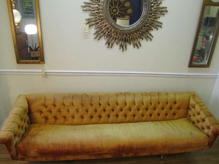 Stunning Milo Baughman Tufted Floating Sofa Mid-Century Modern 1