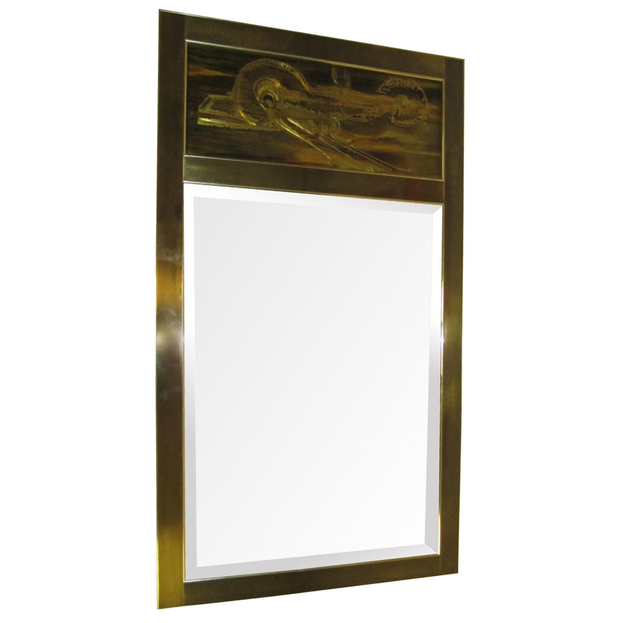 Miroir moderne du milieu du siècle gravé à l'acide de Bernhard Rohne pour Mastercraft en vente