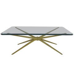 Spectacular Mid-Century Modern Italian, Gold Starburst Coffee Table 7