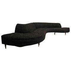 Exciting Two-Piece 1950s Serpentine Sectional Sofa, Mid-Century Modern