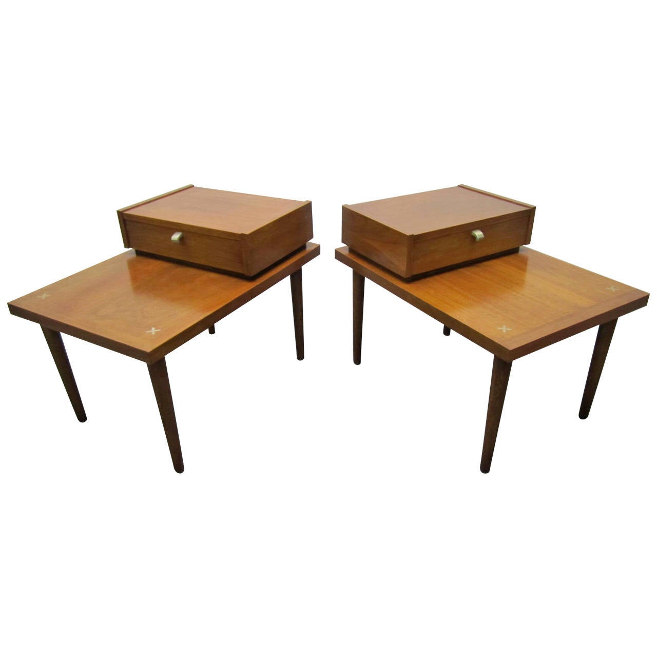 Handsome Pair of American of Martinsville, Mid Century Modern End 