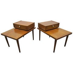 Vintage Handsome Pair of American of Martinsville, Mid-Century Modern End Tables