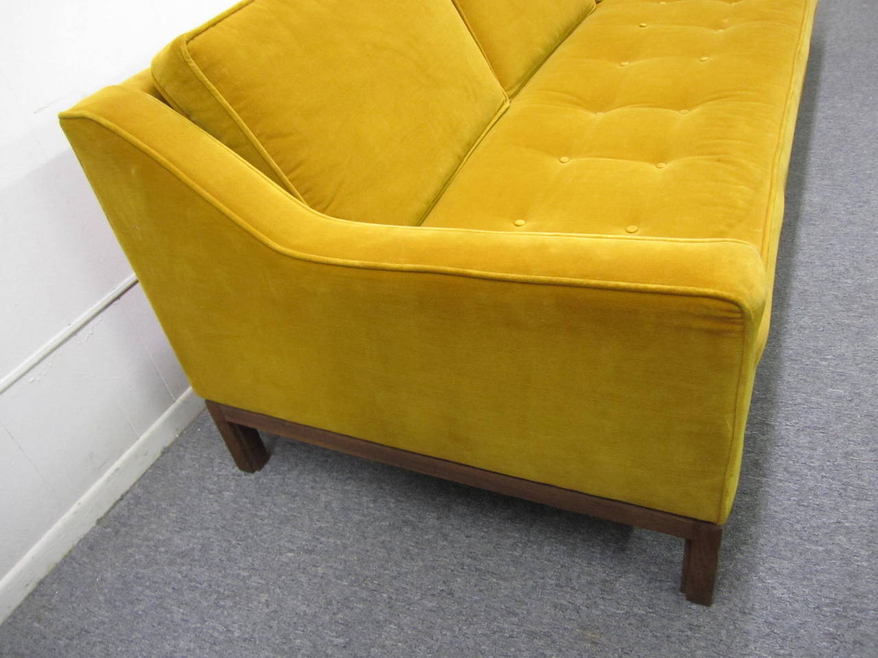 Rapturous Jens Risom MidCentury Modern Tufted Slope Arm Sofa at