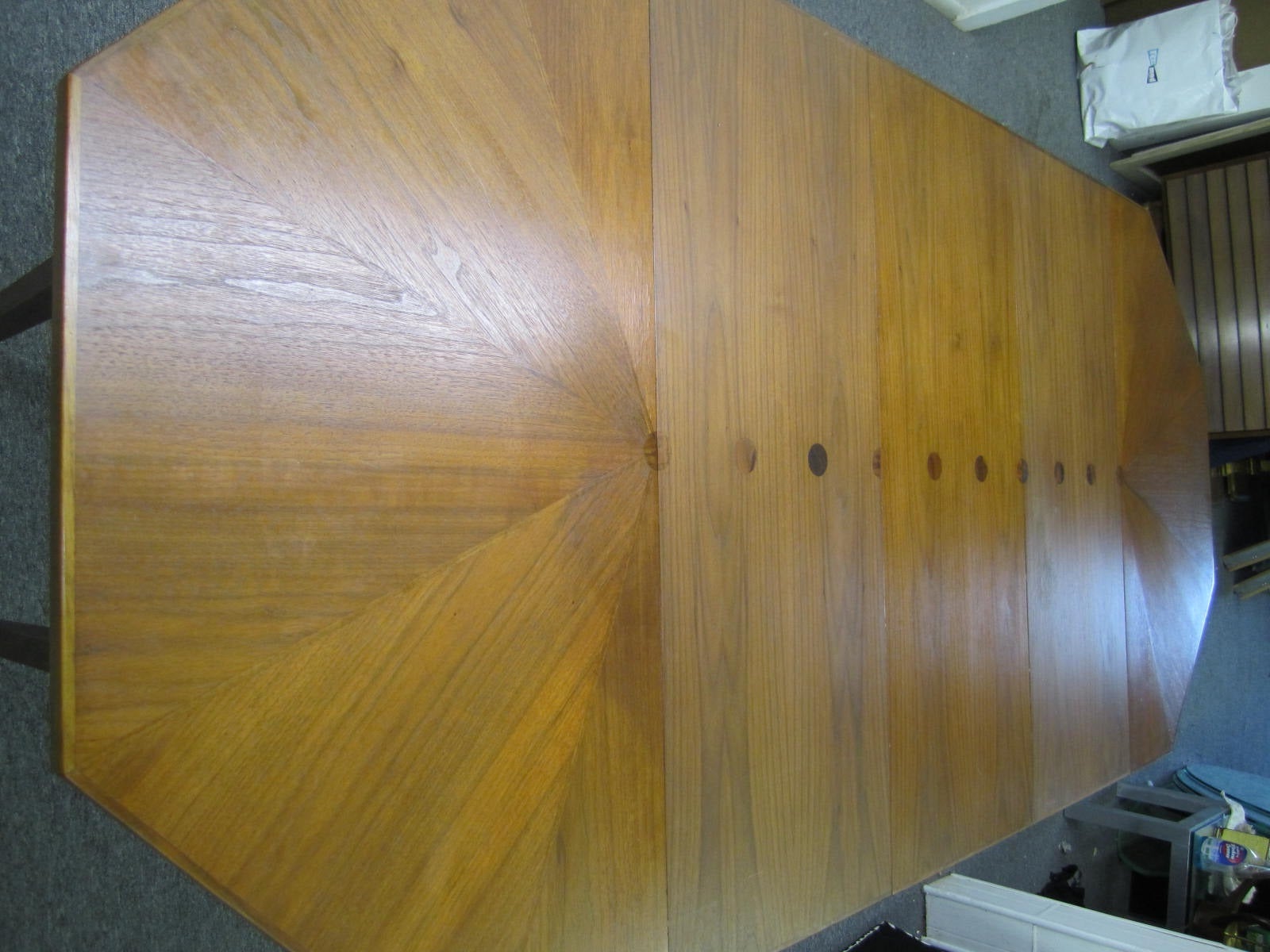 Late 20th Century Probber Style Walnut Octagon Extension Table with Three Leaves