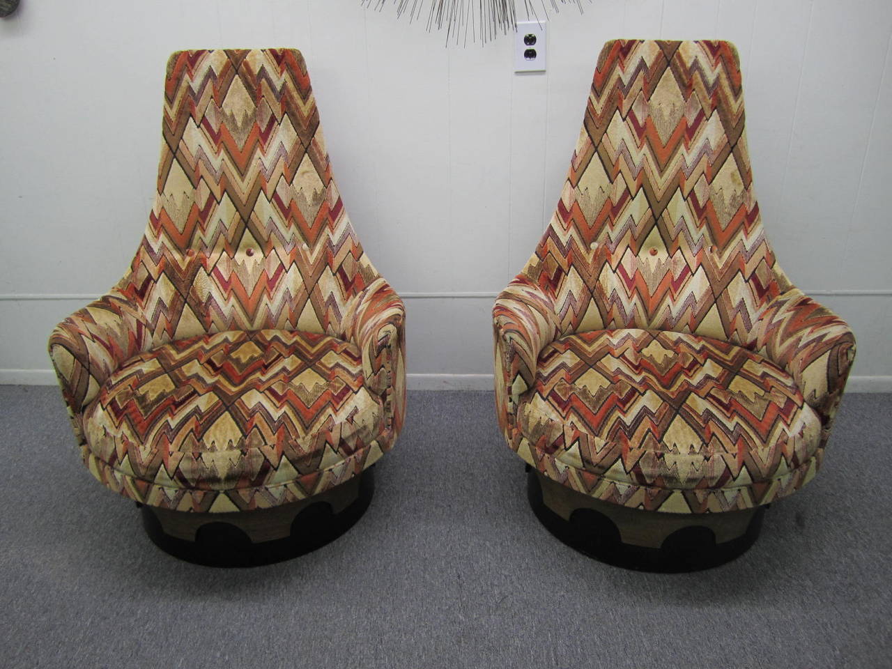 High Back Swivel Chairs by Adrian Pearsall Mid-Century Modern 3