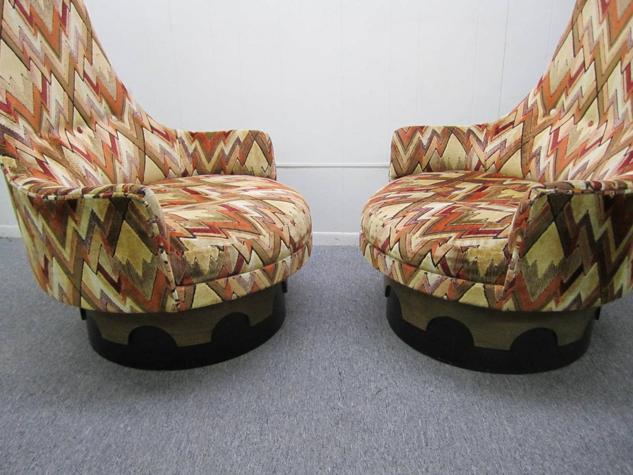 High Back Swivel Chairs by Adrian Pearsall Mid-Century Modern 2