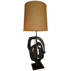 Harry Balmer Brutalist Style Lamp For Flemington Iron Works