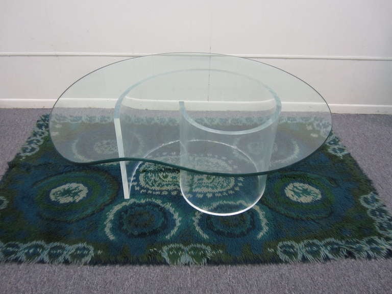 American Regency Style, Lucite Snail, Mid-Century Modern Coffee Table 